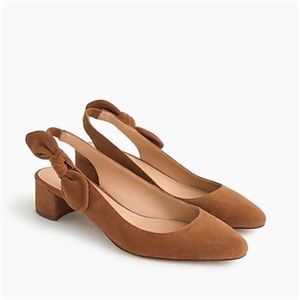 J.Crew Slingback Bow detail pumps in Suede